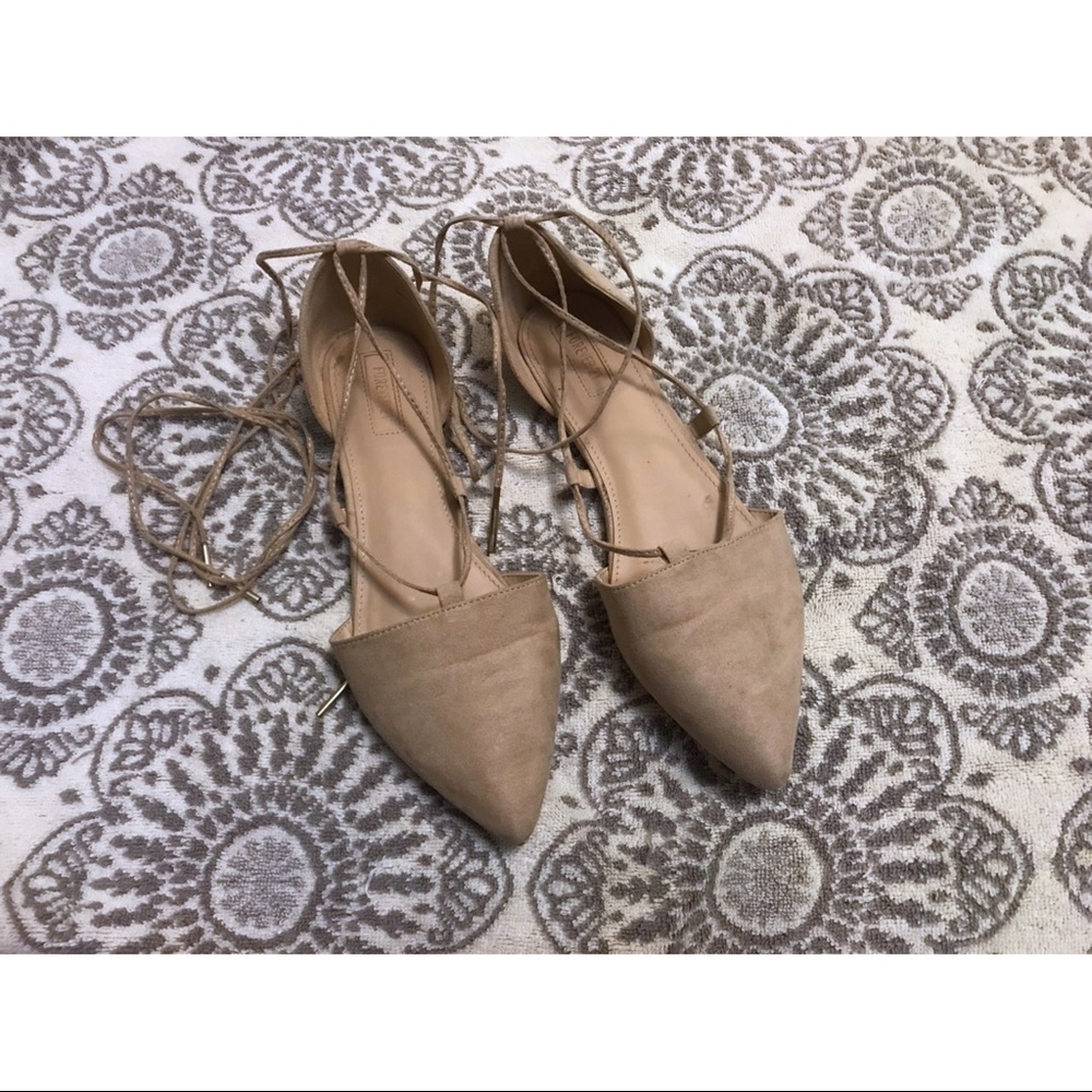 Nude Strappy Flats